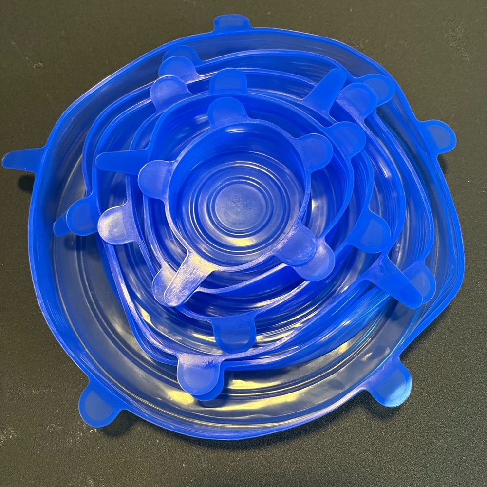 6 PCs Silcome‎ Stretch lids , Bowl Covers, Reusable Food Saving Cover.